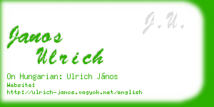 janos ulrich business card